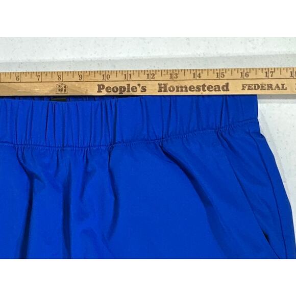 Gap GapFit Fleece Lined Track Pants Royal Blue Large (32x30) High Rise Calf Snap - Picture 8 of 10